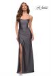 Picture of: Jersey Dress with Square Neckline and Ruching in Gunmetal, Style 29710, Detail Picture 7