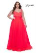 Picture of: A-Line Plus Size Prom Dress with Rhinestone Bodice in Hot Coral, Style: 31251, Detail Picture 8