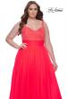 Picture of: A-Line Plus Size Prom Dress with Rhinestone Bodice in Hot Coral, Style: 31251, Detail Picture 10