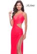 Picture of: One Shoulder Dress with Side Cut Out and Unique Back in Bright Colors in Hot Coral, Style: 31443, Style: 31443