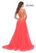 Picture of: Tulle Prom Dress with Lace Detail in Hot Coral in Orange, Style: 30637, Back Picture