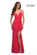 Picture of: Open Back Jersey Dress with Knot at Waist in Orange, Style: 30457, Detail Picture 1