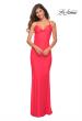 Picture of: Trendy Neon Prom Dress with High Side Slit in Hot Coral, Detail Picture 1