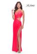 Picture of: One Shoulder Dress with Side Cut Out and Unique Back in Bright Colors in Hot Coral, Style: 31443, Style: 31443