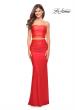 Picture of: Two Piece Dress with Rhinestone Diamond Straps in Hot Coral, Style: 30789, Detail Picture 2