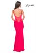 Picture of: Illusion Lace V Neck Top with Jersey Skirt Dress in Bright Colors in Hot Coral, Style: 31128, Detail Picture 2
