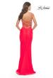 Picture of: Modern Jersey Dress with Twist Band Details in Neon in Hot Coral, Style: 31439, Detail Picture 2