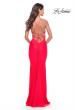 Picture of: Cut Out Long Soft Jersey Dress with Criss Cross Bodice in Neon in Hot Coral, Style: 31442, Style: 31442