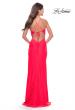 Picture of: Soft Jersey Dress with Knot Detail on Bust and Hip in Neon in Hot Coral, Style: 31446, Style: 31446