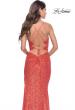 Picture of: Sequin Long Dress with Triangle Cut Out in Hot Coral in Hot Coral, Style: 31449, Detail Picture 2