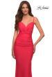 Picture of: Neon Prom Dress with Knot at Waist and Open Back in Orange, Style: 30611, Detail Picture 3