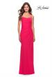 Picture of: Elegant Jersey Dress with Ruching and Square Neckline in Neon in Hot Coral, Style: 31329, Detail Picture 3