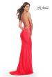 Picture of: Unique Jersey Dress with Open Criss Cross Sides in Neon in Hot Coral, Style: 31438, Detail Picture 3