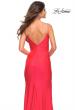 Picture of: Neon Rhinestone Strap Simple Long Jersey Dress in Hot Coral, Detail Picture 4