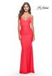Picture of: Unique Jersey Dress with Open Criss Cross Sides in Neon in Hot Coral, Style: 31438, Detail Picture 4