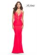 Picture of: Modern Jersey Dress with Twist Band Details in Neon in Hot Coral, Style: 31439, Detail Picture 5