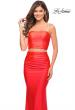 Picture of: Two Piece Dress with Rhinestone Diamond Straps in Hot Coral, Style: 30789, Detail Picture 6