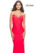 Picture of: Jersey Dress with Criss Cross Bodice and Jeweled Straps in Neon in Hot Coral, Style: 31222, Detail Picture 6