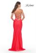 Picture of: Unique Jersey Dress with Open Criss Cross Sides in Neon in Hot Coral, Style: 31438, Detail Picture 7