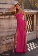 Picture of: Rhinestone Embellished Jersey Gown with Square Neckline in Hot Fuchsia, Style: 32058, Main Picture