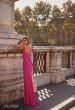 Picture of: Rhinestone Embellished Jersey Gown with Square Neckline in Hot Fuchsia, Style: 32058, Detail Picture 2