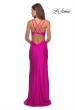 Picture of: Form Fitting Long Jersey Dress with Plunging Neckline in Hot Fuchsia, Style: 27602, Detail Picture 8