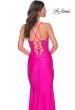 Picture of: Neon Ruched Jersey Dress with Illusion Corset Lace Top in Pink, Style: 32322, Detail Picture 8