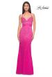 Picture of: Stunning Rhinestone Embellished Fitted Tulle Dress in Hot Fuchsia, Style: 32007, Detail Picture 9