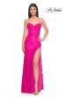 Picture of: Stretch Lace Dress with Bustier Top and Illusion Back in Hot Fuchsia, Style: 32248, Detail Picture 9