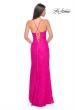 Picture of: Stretch Lace Dress with Bustier Top and Illusion Back in Hot Fuchsia, Style: 32248, Detail Picture 10
