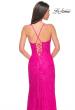 Picture of: Stretch Lace Dress with Bustier Top and Illusion Back in Hot Fuchsia, Style: 32248, Detail Picture 11