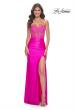 Picture of: Neon Rhinestone Bustier Prom Dress with Ruching in Hot Fuchsia, Style: 32326, Detail Picture 2
