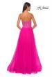 Picture of: Rhinestone Embellished A-line Tulle Gown with Corset Top in Hot Fuchsia, Style: 32278, Detail Picture 3