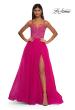 Picture of: Rhinestone Embellished Bodice Prom Dress with Full Skirt in Hot Fuchsia, Style: 32668, Detail Picture 3