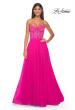 Picture of: Rhinestone Embellished A-line Tulle Gown with Corset Top in Hot Fuchsia, Style: 32278, Detail Picture 4