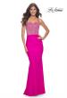Picture of: Neon Gorgeous Rhinestone Bodice with Ruched Jersey Skirt Prom Dress in Hot Fuchsia, Style: 32325, Detail Picture 4