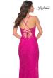 Picture of: Scallop Detail Lace Fitted Prom Dress with Illusion Bodice in Pink, Style: 32441, Detail Picture 4