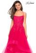 Picture of: Layered Tulle Dress with Lace Detail and Strappy Back in Hot Fuchsia, Style: 27694, Detail Picture 5
