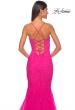 Picture of: Mermaid Prom Dress with Rhinestones and Lace Up Back in Hot Fuchsia, Style: 32273, Detail Picture 6