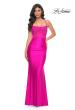 Picture of: Neon Ruched Jersey Dress with Illusion Corset Lace Top in Pink, Style: 32322, Detail Picture 6