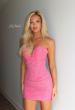 Picture of: Strapless Sparkle Mini Dress in Hot Pink, Style 33324, Detail Picture 7
