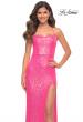 Picture of: Hot Pink Simple Sequin Dress with Open Low Back in Hot Pink, Main Picture