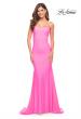 Picture of: Chic Luxe Jersey Gown with Train and V Back in Bright Colors in Hot Pink, Style: 30682, Main Picture