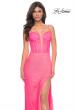 Picture of: Bustier Rhinestone Fishnet Dress with Deep V in Pink, Style: 32426, Main Picture
