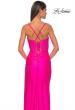 Picture of: Bustier Top Jersey Prom Dress with Intricate Lace Up Back in Hot Pink, Style: 32256, Detail Picture 13