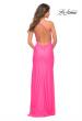 Picture of: Open Back Jersey Dress with Knot at Waist in Hot Pink, Back Picture