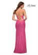 Picture of: Open Back Warp Style Sequin Dress in Neon Pink in Pink, Style: 30607, Back Picture