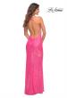 Picture of: Hot Pink Simple Sequin Dress with Open Low Back in Hot Pink, Back Picture