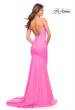 Picture of: Chic Luxe Jersey Gown with Train and V Back in Bright Colors in Hot Pink, Style: 30682, Back Picture