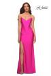 Picture of: Neon Rhinestone Strap Simple Long Jersey Dress in Pink, Style: 30602, Detail Picture 1